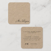 モダンプロフェッショナルク素朴ラフトブラックシグネチャー スクエア名刺 (正面/裏面)