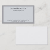 モダンプロフェッショナルグお洒落レイエレガントホワイト 名刺 (正面/裏面)