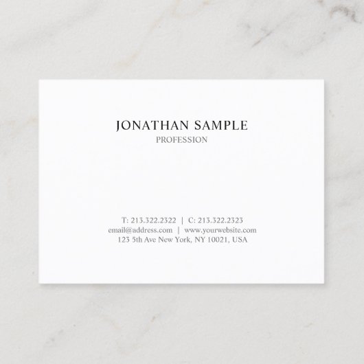 モダンプロフェッショナルグエレガントレーシンプルデザイン 名刺 (裏面)