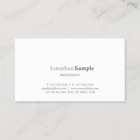 モダンプロフェッショナルグエレガントレーミニマル平野 名刺 (裏面)