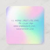 モダンプロフェッショナルグラデーション、メイク、リップ スクエア名刺 (裏面)