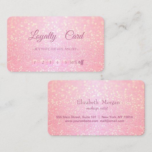 モダンプロフェッショナルグリッター化粧ロイヤリティカード ロイヤリティカード (正面/裏面)