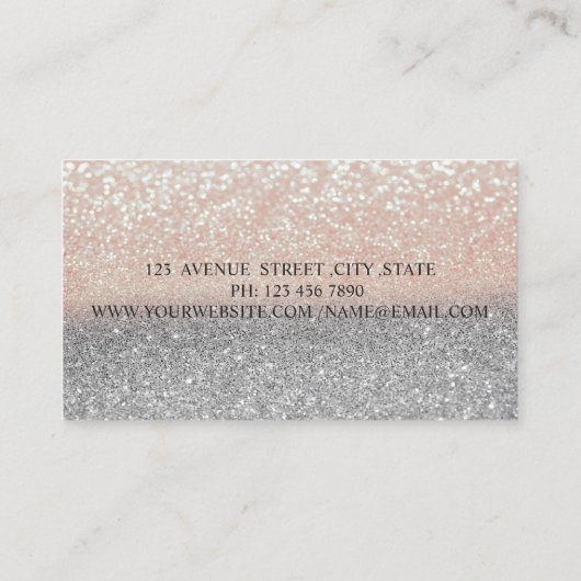 モダンプロフェッショナルグリッター、フレーム 名刺 (裏面)