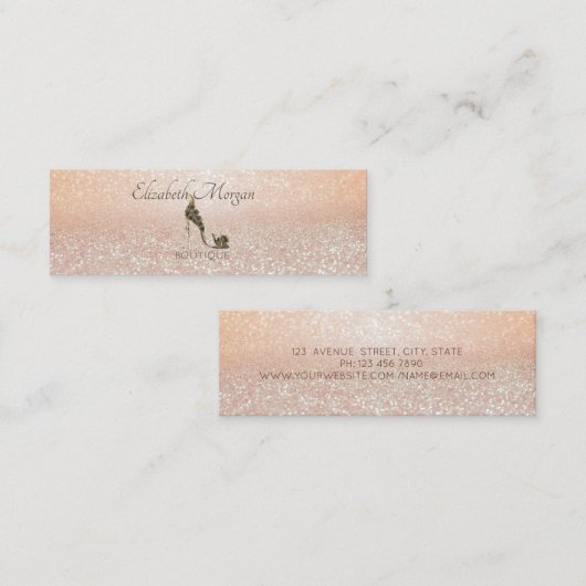 モダンプロフェッショナルグリッター《写真》ぼけ味、ハイヒール スキニー名刺 (正面/裏面)