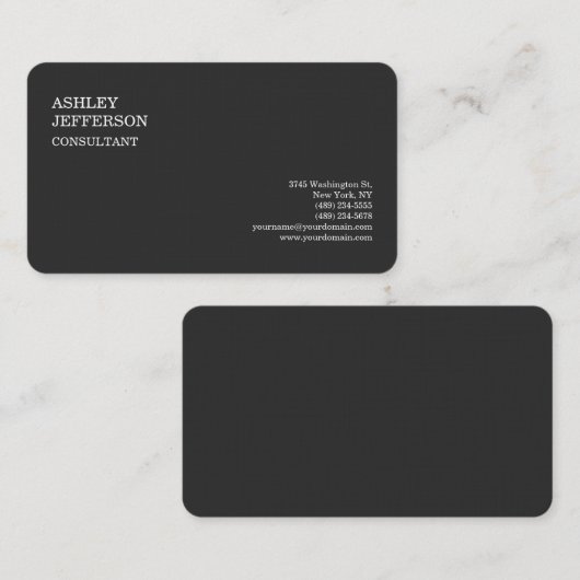 モダンプロフェッショナルグレイトレンディーミニマルエレガントリスト 名刺 (正面/裏面)