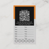 モダンプロフェッショナルグレイブラックオレンジロイヤリティと 予約カード (裏面)