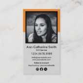 モダンプロフェッショナルグレイブラックオレンジロイヤリティと 予約カード (正面)