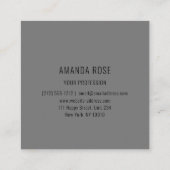 モダンプロフェッショナルグレイ発光カスタムロゴ スクエア名刺 (裏面)