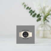 モダンプロフェッショナルグレイ発光カスタムロゴ スクエア名刺 (スタンド正面)