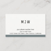 モダンプロフェッショナルグレストライプーイニシャルパターン 名刺 (裏面)