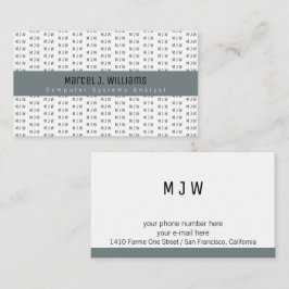 モダンプロフェッショナルグレストライプーイニシャルパターン 名刺