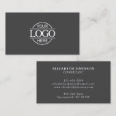 モダンプロフェッショナルグレーとホワイト会社のロゴ 名刺 (正面/裏面)