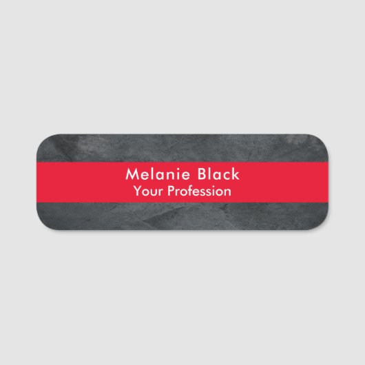 モダンプロフェッショナルグレーレッドスタイリッシュトレンディー 名札 (正面)