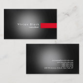 モダンプロフェッショナルグレーレッドストライプコンサタン 名刺 (正面/裏面)