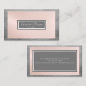 モダンプロフェッショナルグレー、ピンク、フレーム 名刺 (正面/裏面)