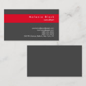 モダンプロフェッショナルグレー・レッド・コンサルタント・マネージャ 名刺 (正面/裏面)