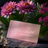 モダンプロフェッショナルコンサルタントピンクローズゴールドフォイル 名刺