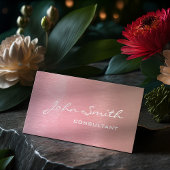 モダンプロフェッショナルコンサルタントピンクローズゴールドフォイル 名刺