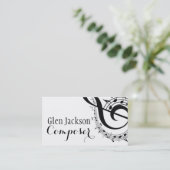 モダンプロフェッショナルコンポーザ音楽ノートミュージシャン 名刺 (スタンド正面)