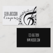 モダンプロフェッショナルコンポーザ音楽ノートミュージシャン 名刺 (正面/裏面)