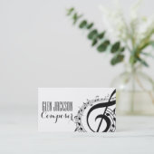 モダンプロフェッショナルコンポーザ音楽ノートミュージシャン 名刺 (スタンド正面)