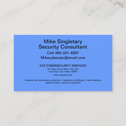 モダンプロフェッショナルサイバーセキュリティ保護 名刺 (裏面)