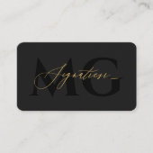 モダンプロフェッショナルシグネチャーエレガントブラック 名刺 (正面)