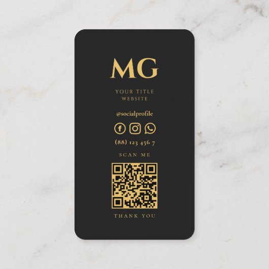 モダンプロフェッショナルシグネチャーエレガントブラック 名刺 (裏面)