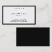 モダンプロフェッショナルシック白黒プエレガントラン 名刺 (正面/裏面)