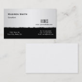 モダンプロフェッショナルシルバーメタルコンサルタント 名刺 (正面/裏面)