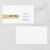 モダンプロフェッショナルシンプルテンプレート金ゴールド白 名刺 (正面/裏面)