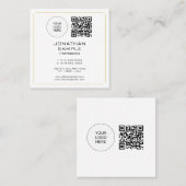 モダンプロフェッショナルシンプルテンプレートQRコード&ロゴ スクエア名刺 (正面/裏面)