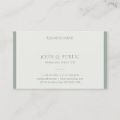 モダンプロフェッショナルシンプルデザイングリーンテンプレート 名刺 (裏面)