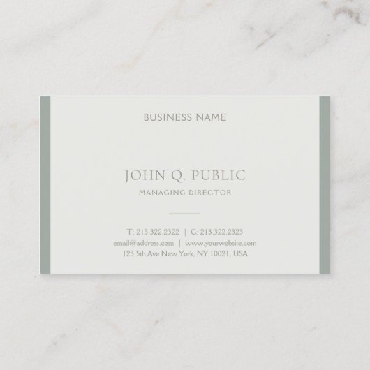 モダンプロフェッショナルシンプルデザイングリーンテンプレート 名刺 (裏面)