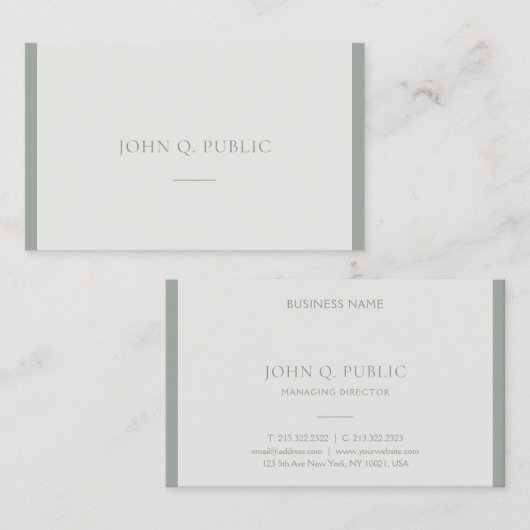 モダンプロフェッショナルシンプルデザイングリーンテンプレート 名刺 (正面/裏面)