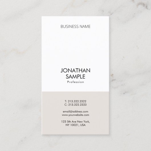 モダンプロフェッショナルシンプルデザイン垂直平面 名刺 (正面)