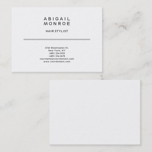 モダンプロフェッショナルシンプルプレインホワイトテンプレート 名刺 (正面/裏面)