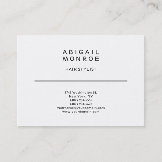 モダンプロフェッショナルシンプルプレインホワイトテンプレート 名刺 (正面)