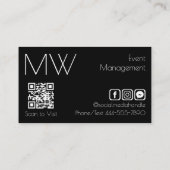 モダンプロフェッショナルシンプル白黒ミニマリスト 名刺 (裏面)