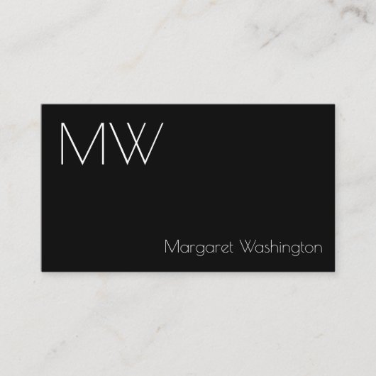 モダンプロフェッショナルシンプル白黒ミニマリスト 名刺 (正面)