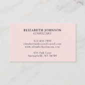 モダンプロフェッショナルシンプル赤面ピンクカンパニーロゴ 名刺 (裏面)