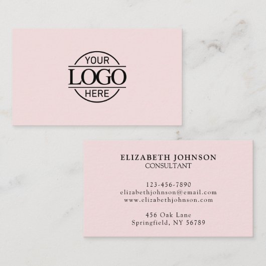 モダンプロフェッショナルシンプル赤面ピンクカンパニーロゴ 名刺 (正面/裏面)