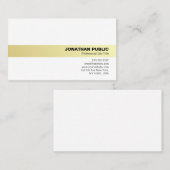 モダンプロフェッショナルシンプル金ゴールドエレガントホワイト 名刺 (正面/裏面)