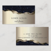 モダンプロフェッショナルシンプル金ゴールドブラックグリッター 名刺 (正面/裏面)