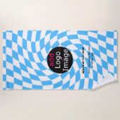 モダンプロフェッショナルシ市松模様にッ淡い色のルブルーカスタム ビーチタオル (正面)