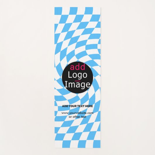 モダンプロフェッショナルシ市松模様にッ淡い色のルブルーカスタム ヨガマット (正面)