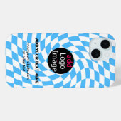 モダンプロフェッショナルシ市松模様にッ淡い色のルブルーカスタム Case-Mate iPhoneケース (裏面 (横))