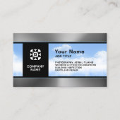 モダンプロフェッショナルスカイメタリックドローン 名刺 (正面)