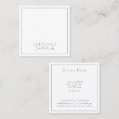 モダンプロフェッショナルスクエアエレガントグジュアリープレーン スクエア名刺 (正面/裏面)