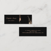 モダンプロフェッショナルスタイリッシュシンプル、ブラシストローク スキニー名刺 (正面/裏面)